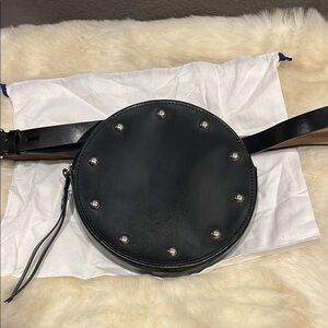 Like new Rebecca Minkoff Black Round leather Studded  belt Bag